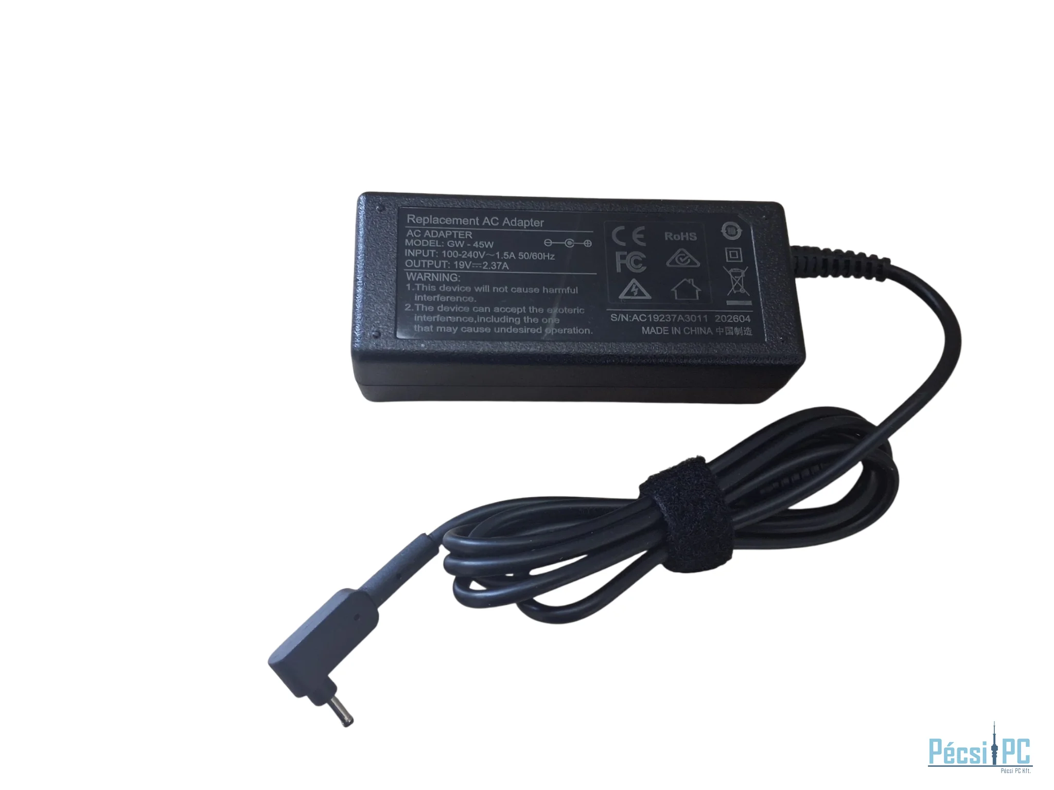 Acer 19V/2,37A 45W 3x1mm utángyártott adapter