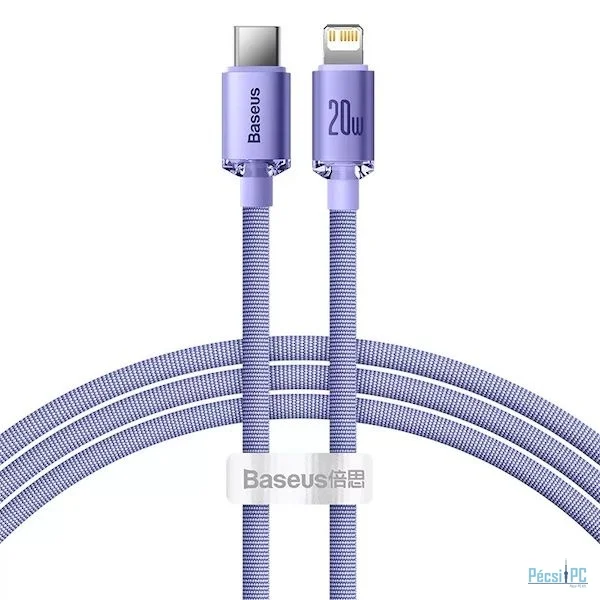 Baseus Crystal Shine USB-C Lightning Cable 20W 2m Purple