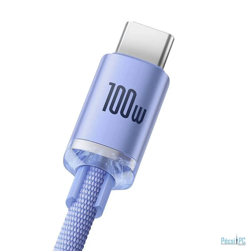 Baseus Crystal Shine USB-C USB-kábel 100W 2m Violet