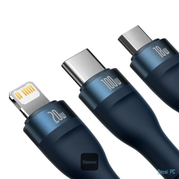 Baseus Flash Series 2 3in1 100W 1,2m Dark Blue