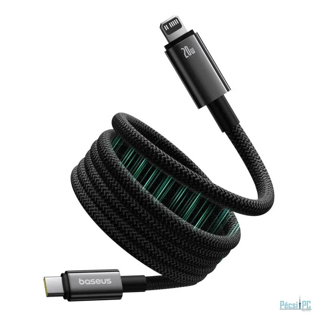 Baseus Tungsten Gold Magnetic Anti-Tangle Type-C to Lightning Cable 1m Black