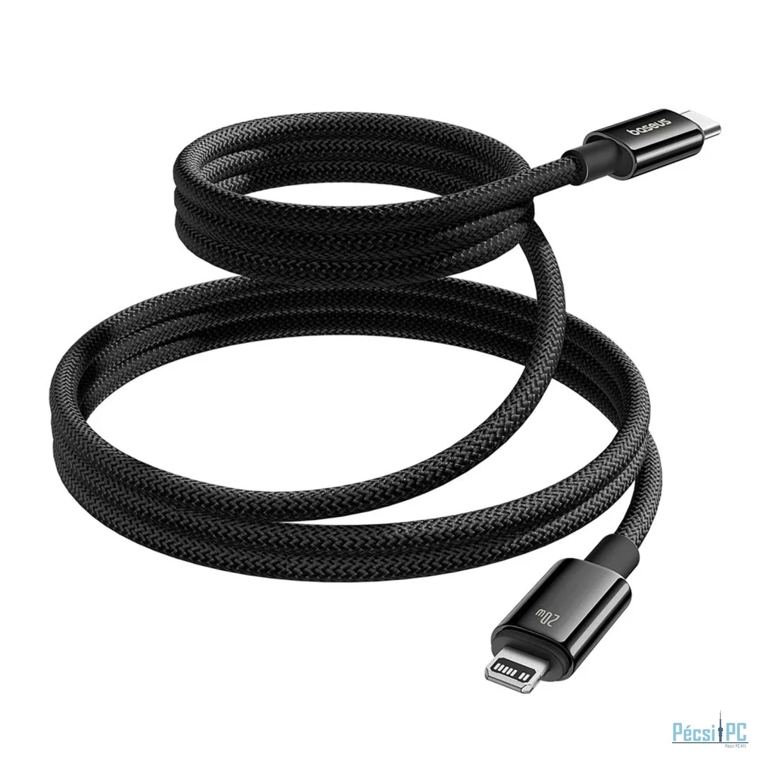 Baseus Tungsten Gold Magnetic Anti-Tangle Type-C to Lightning Cable 1m Black