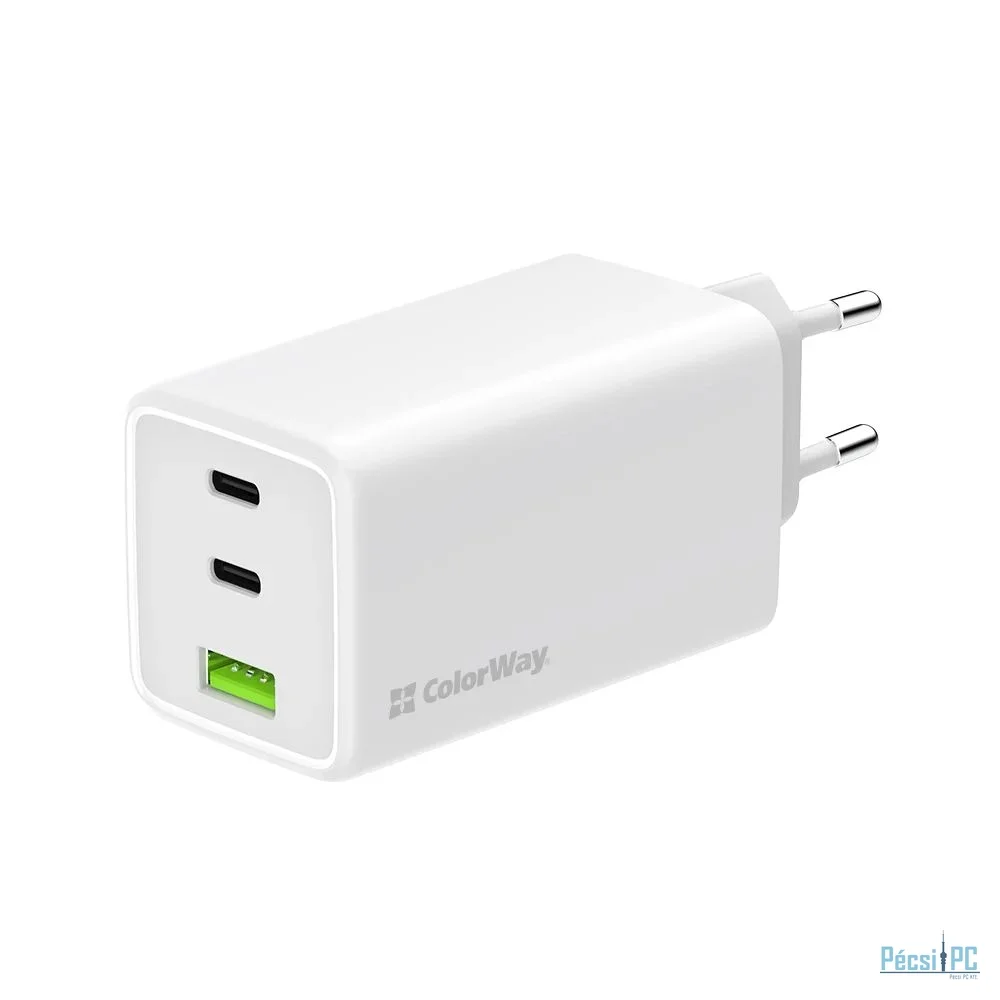 ColorWay AC Charger ColorWay GaN Mini 100W PD Port PPS USB (USB-2C1A) White