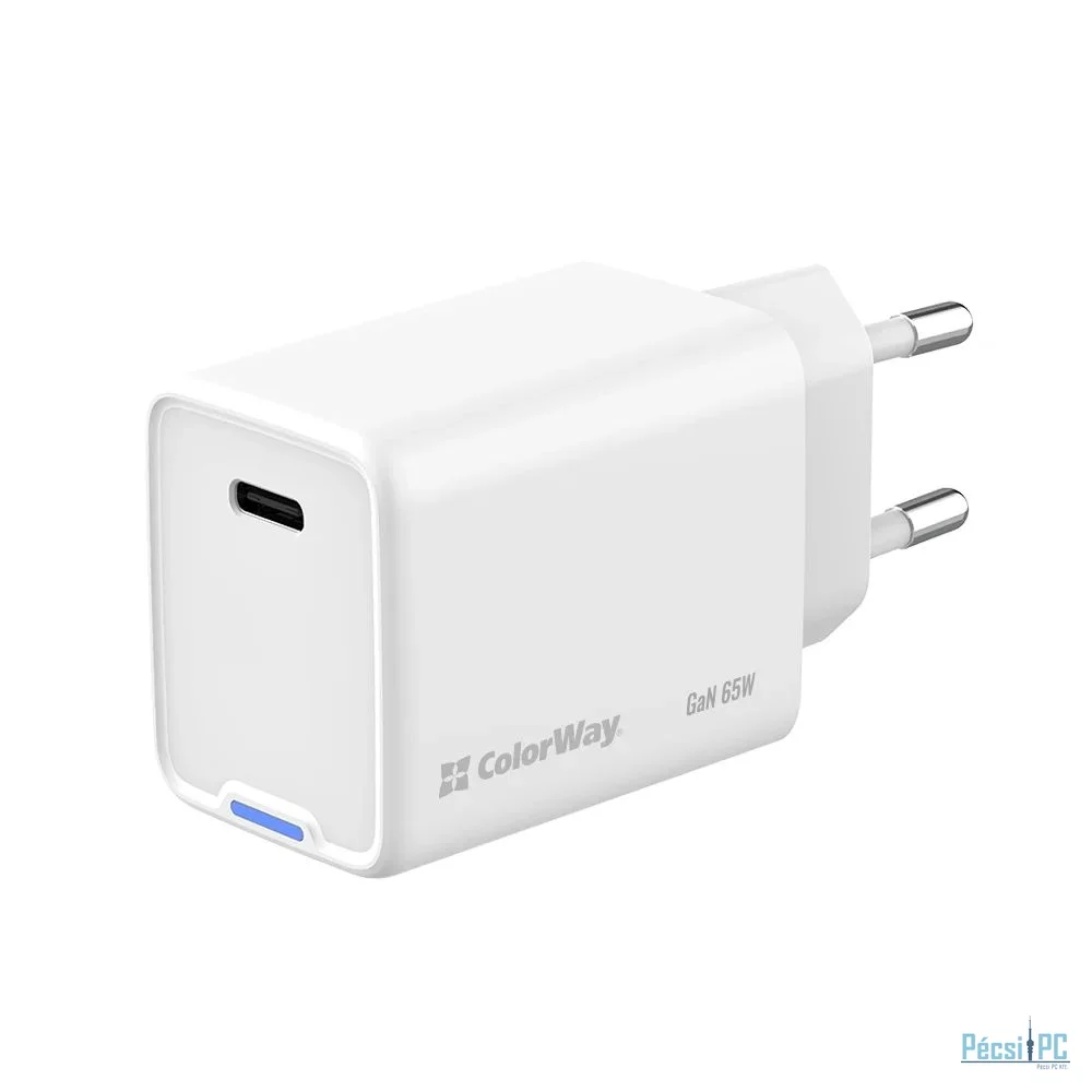ColorWay AC Charger ColorWay GaN Mini 65W PD Port PPS USB-C White