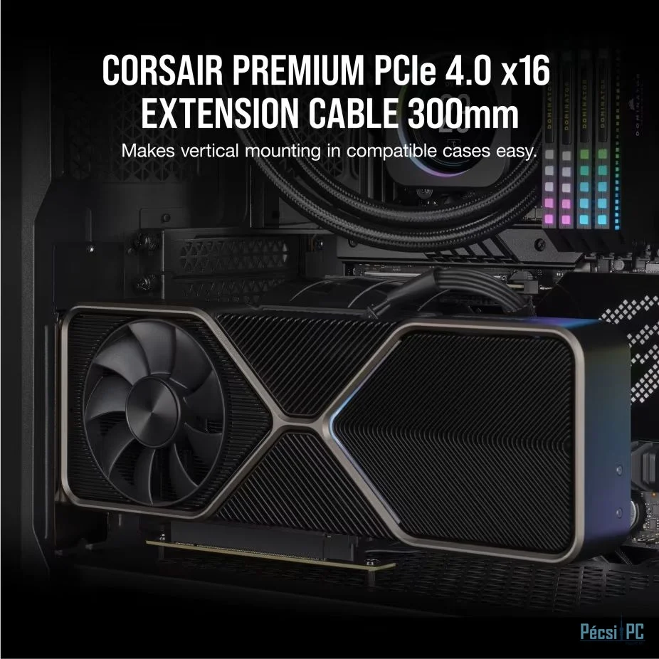 Corsair Premium PCIe 4.0 x16 Extension Cable 300mm