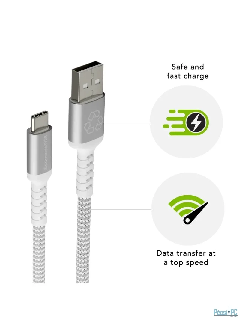 dbramante1928 re-charge Pro USB-A to USB-C Braided Cable 1,2m White
