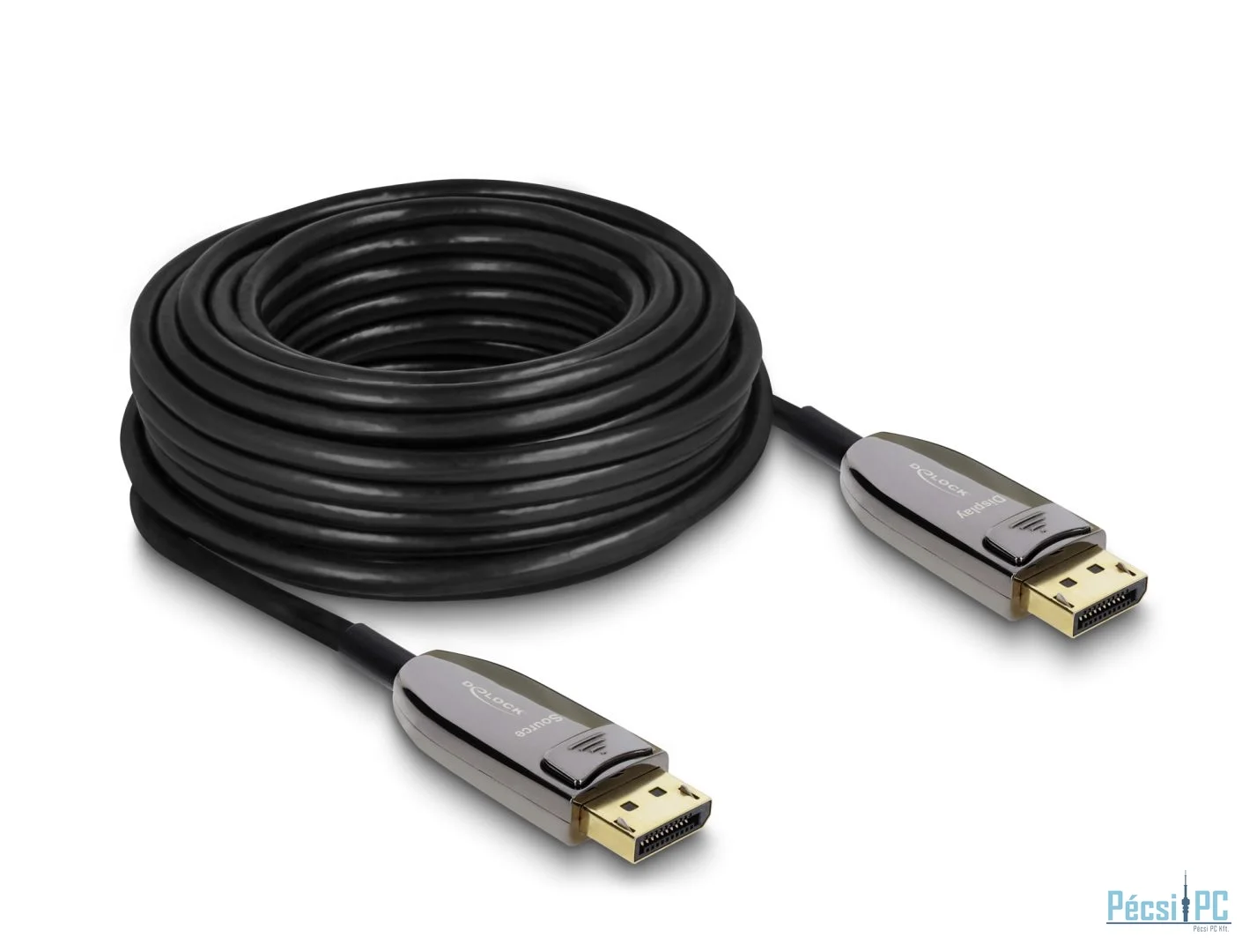 DeLock Active Optical Cable DisplayPort 2.1 8K/60Hz 40Gbps cable 15m Black