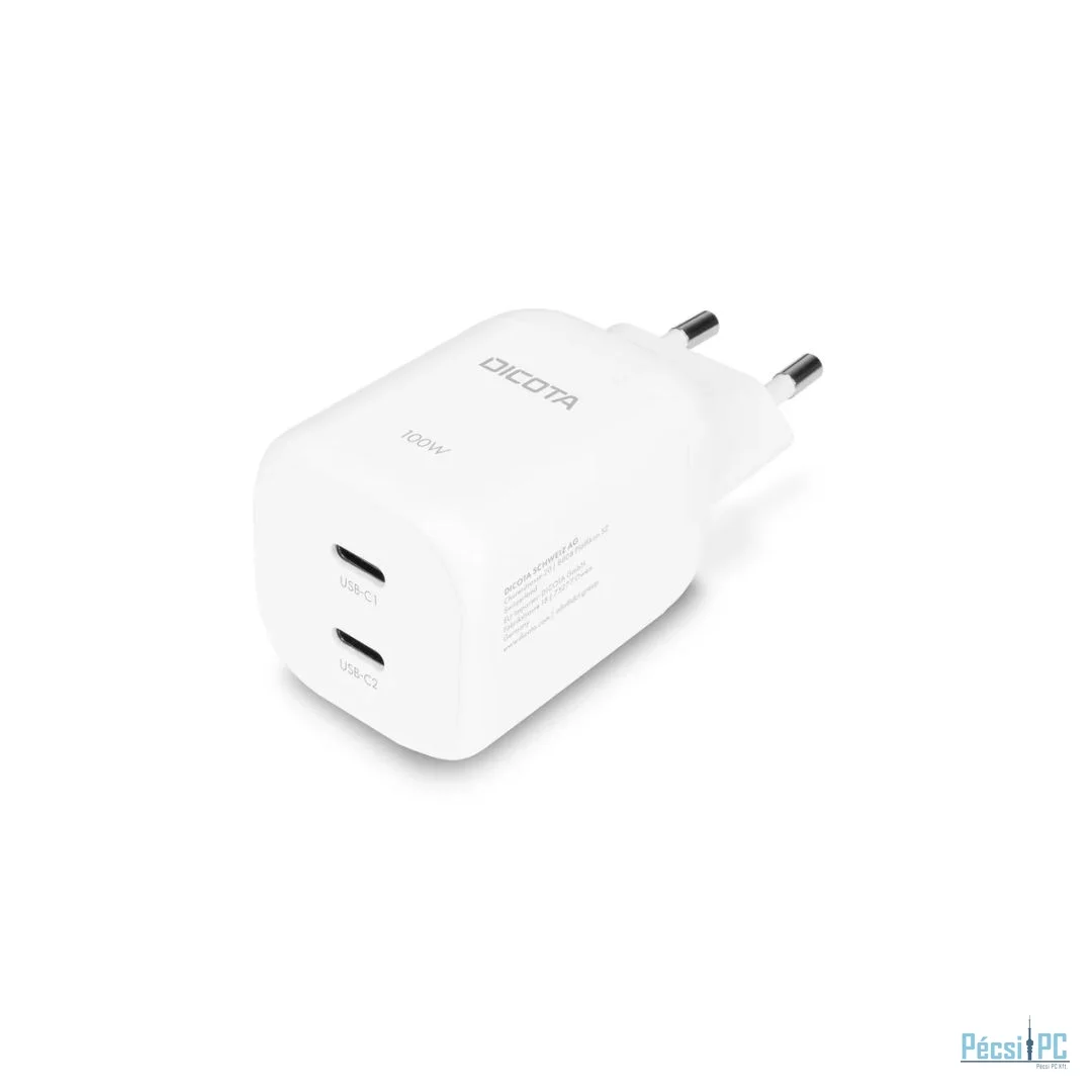 Dicota 2-port GaN Wall Charger (100W) White