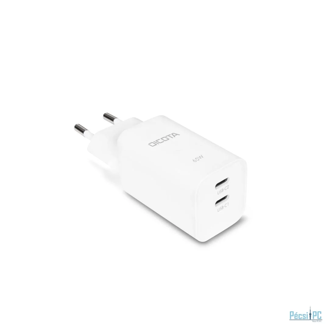 Dicota 2-port GaN Wall Charger (65W) White