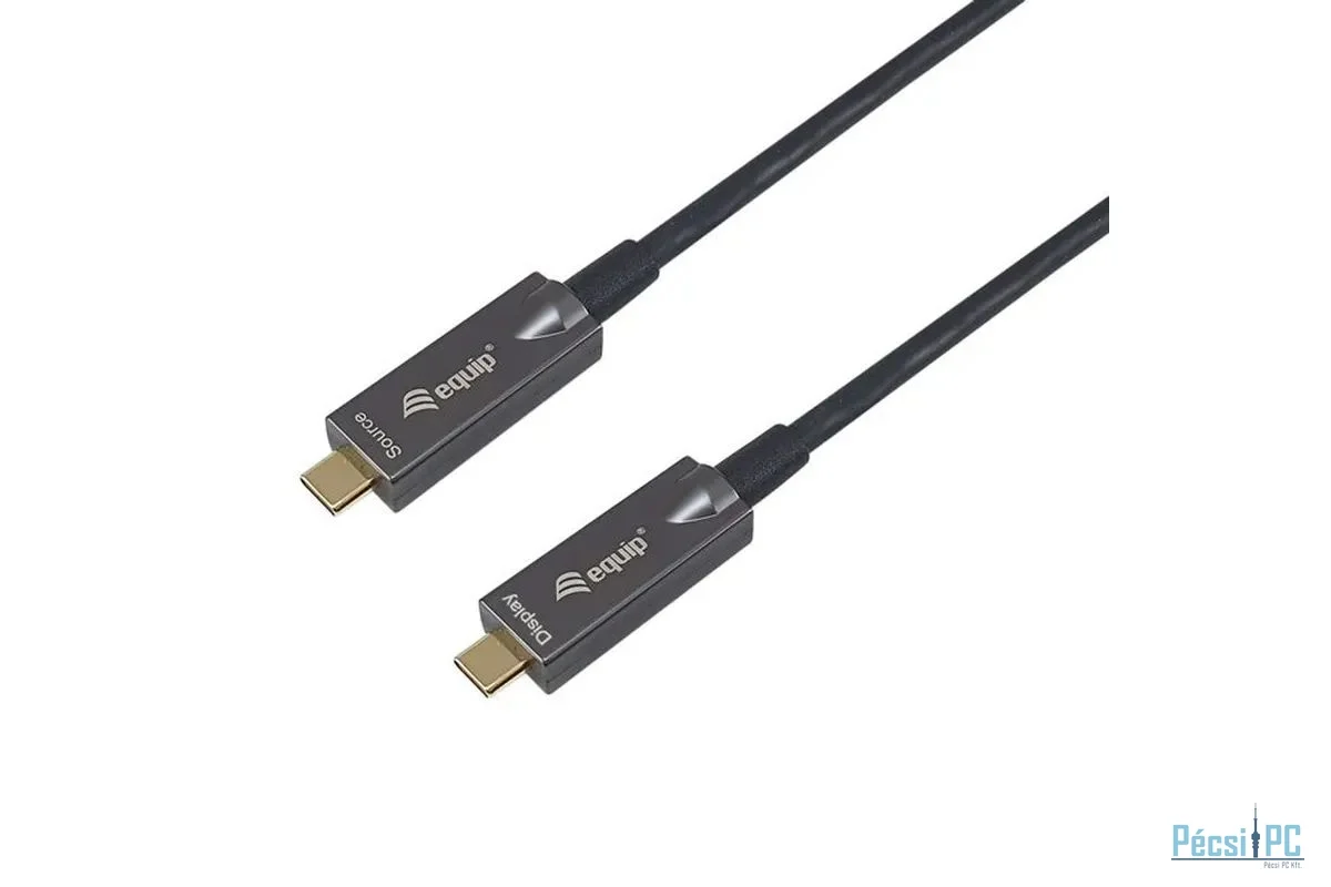 EQuip USB-C to C Active Optical USB 3.2 Gen 2 10Gbps PD 60W 4K 60Hz DP Alt Mode Video+Data+PD 7,5m cable Black