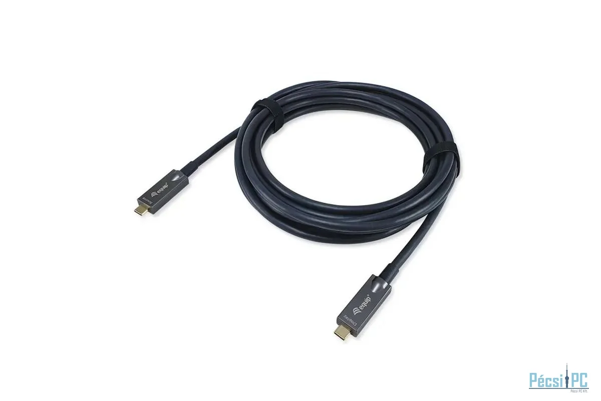 EQuip USB-C to C Active Optical USB 3.2 Gen 2 10Gbps PD 60W 4K 60Hz DP Alt Mode Video+Data+PD 7,5m cable Black