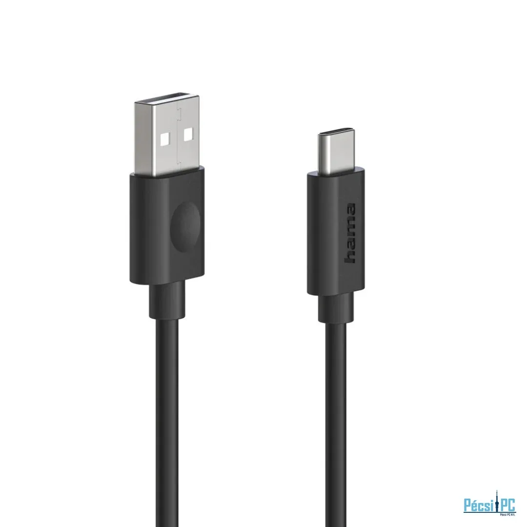 Hama USB-A to USB-C 60W Cable 1,2m Black