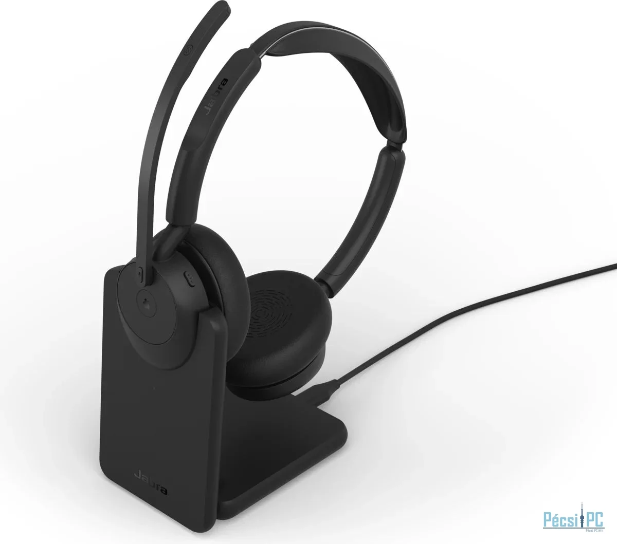 Jabra Evolve3 45 MS Stereo Link 390a Wireless Bluetooth Headset + Stand Black