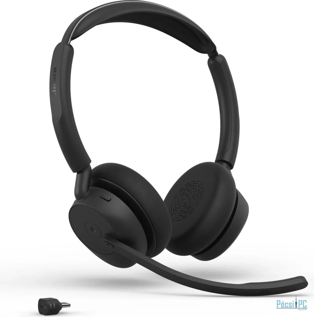 Jabra Evolve3 45 MS Stereo Link 390c Wireless Bluetooth Headset + Stand Black