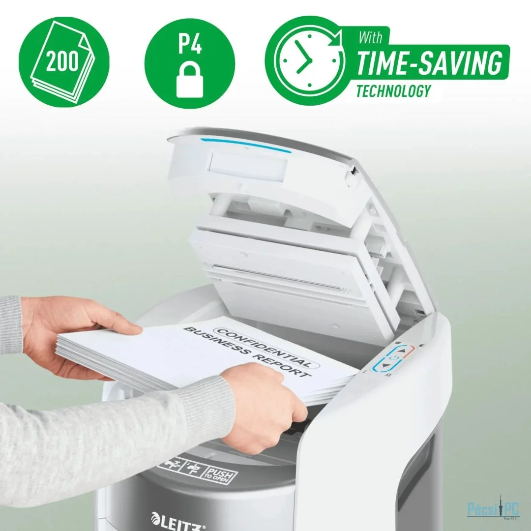Leitz IQ OptiMax Autofeed Small Office 200 P4 Iratmegsemmisítő White