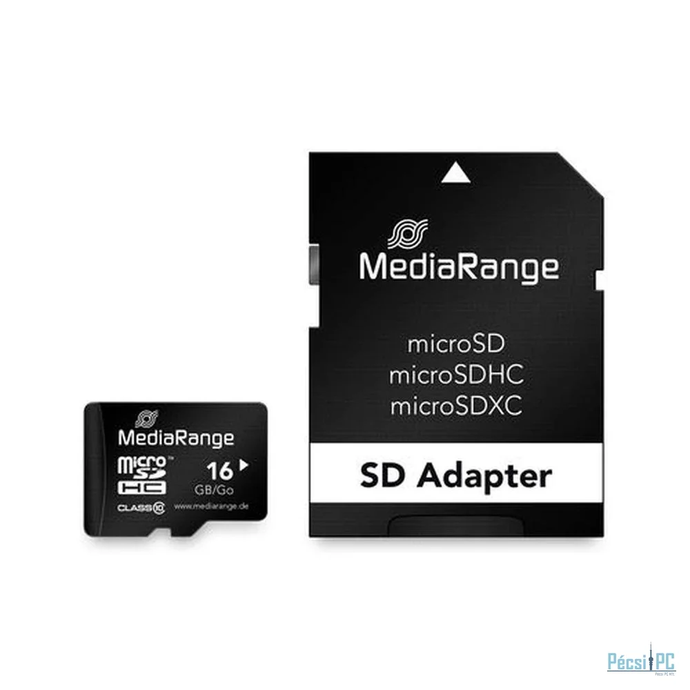 MediaRange 16GB microSDHC MR958 Class10 + adapterrel