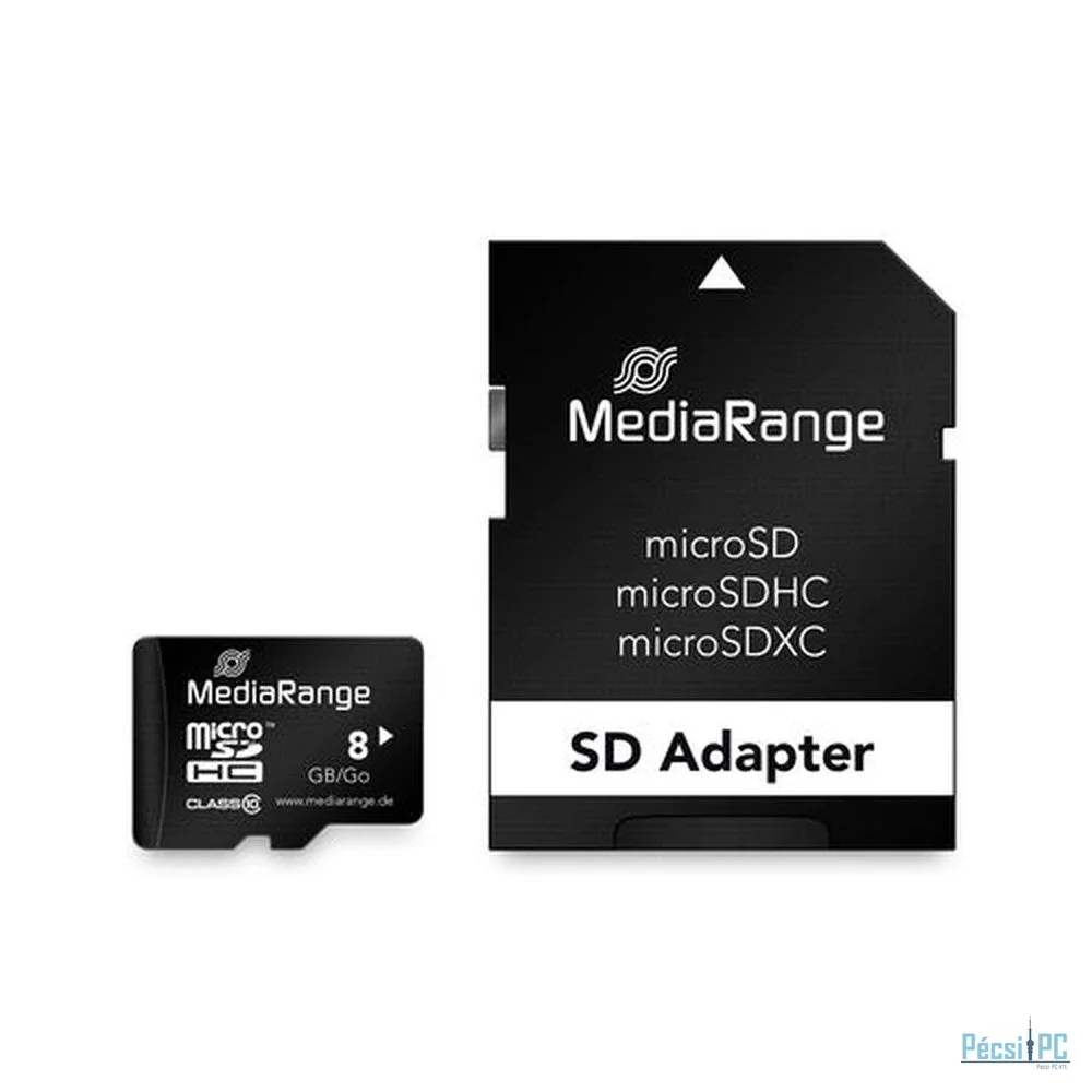MediaRange 8GB microSDHC MR957 Class10 + adapterrel