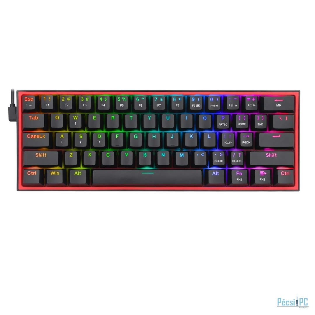 Redragon Fizz RGB, wired mechanical keyboard,RGB, red switch Black HU