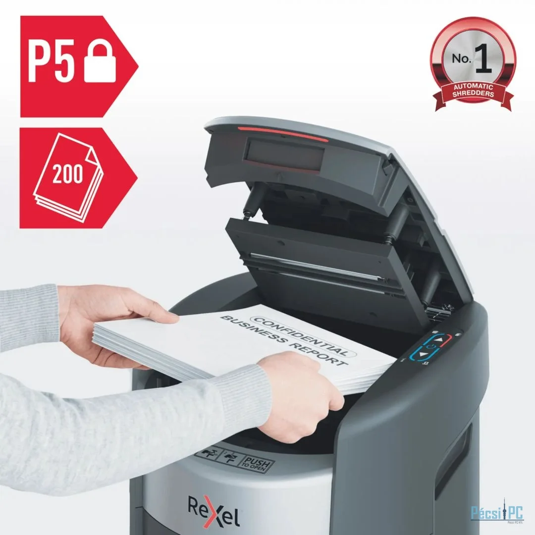 Rexel ShredMax AutoFeed+ 200M P5 Iratmegsemmisítő Black