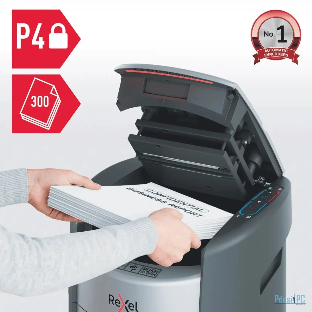 Rexel ShredMax AutoFeed+ 300X P4 Iratmegsemmisítő Black