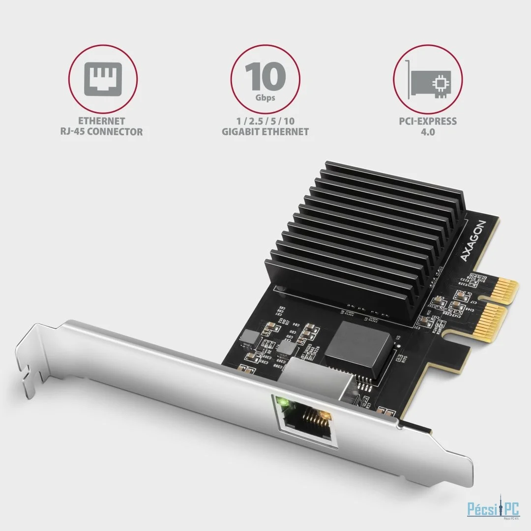 AXAGON PCEE-10GR PCIe Adapter 10 Gigabit Ethernet Realtek PXE w. SP & LP
