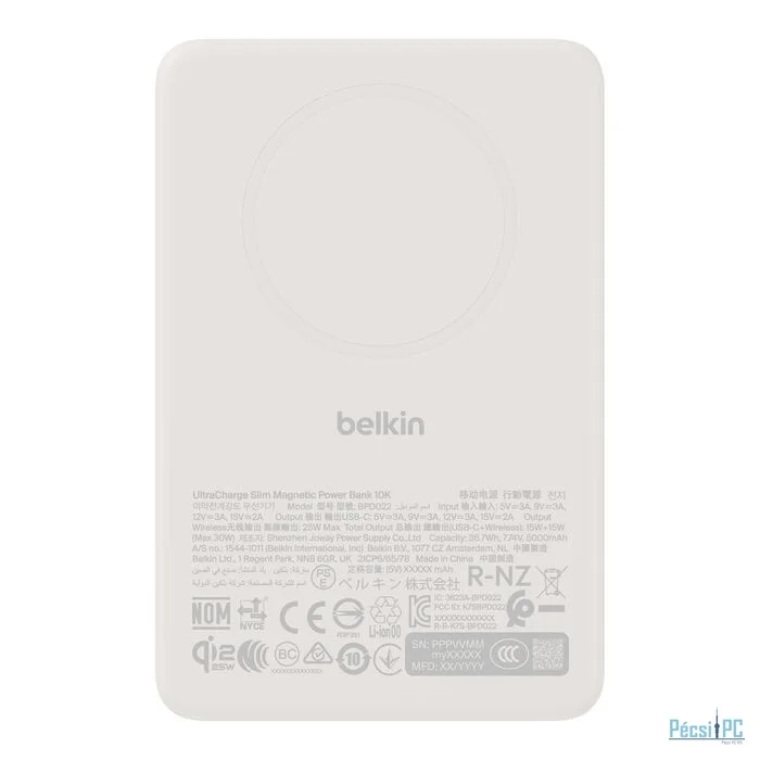 Belkin UltraCharge Slim Magnetic 10000mAh Wireless PowerBank Sand