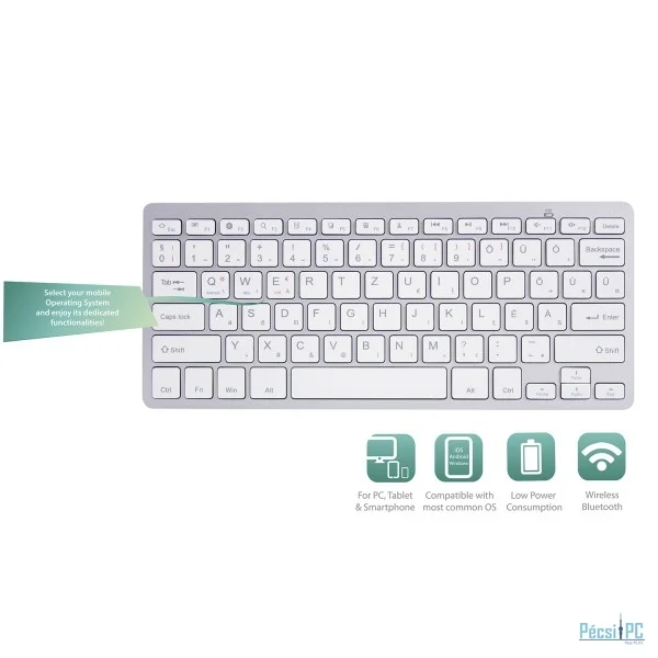 Ewent EW3162 bluetooth billentyűzet White HU