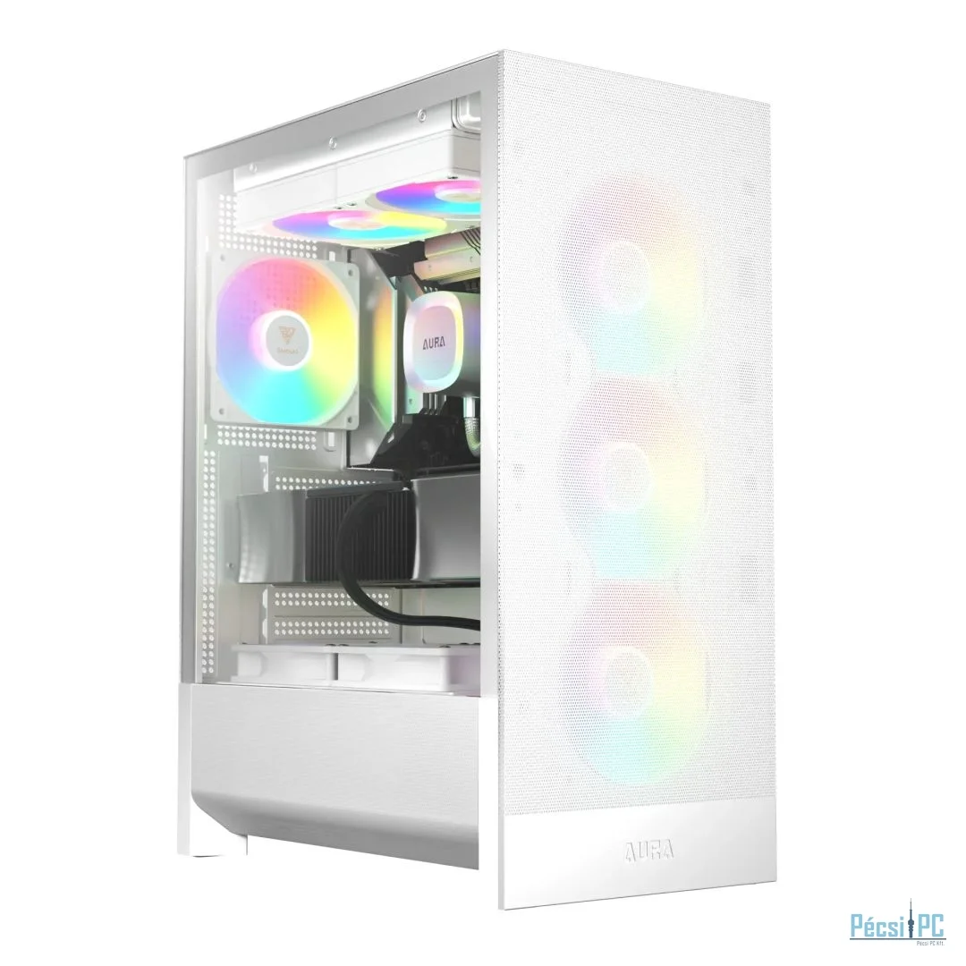 Gamdias Aura GC15 ARGB Tempered Glass White