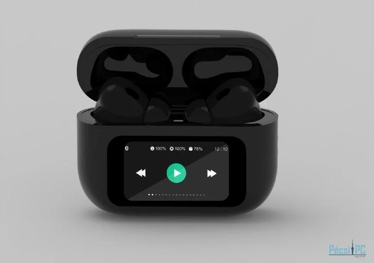 Gembird BT TWS in-ears with LCD display and Active Noise Cancelling Black