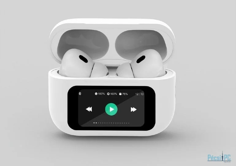 Gembird BT TWS in-ears with LCD display and Active Noise Cancelling White