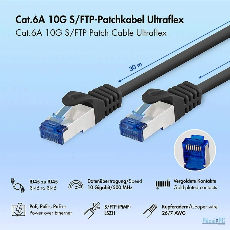 Logilink CAT6A S-FTP Patch Cable 30m Black
