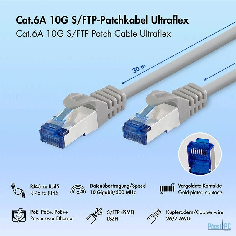 Logilink CAT6A S-FTP Patch Cable 30m Grey